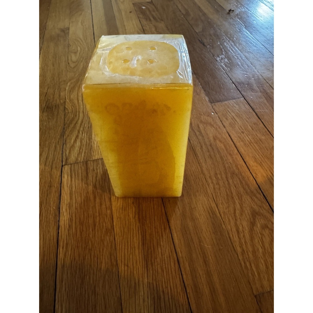 Vintage Pier 1 Imports Lemon Meringue Candle Square Shaped Sealed New Yellow 7''